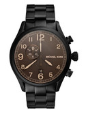 Michael Kors Mens Black Tone Stainless Steel Hangar Chronograph  Watch - Black