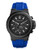 Michael Kors Black Tone Dyland Watch with Cobalt Silicone Strap - Black