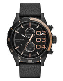 Diesel Mens DZ4327 Leather Watch - Black