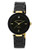 Anne Klein Gold Tone Round Black Ceramic Watch - Black