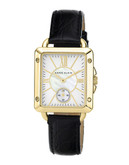 Anne Klein Gold tone rectangular watch with sweep second hand - Black