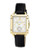 Anne Klein Gold tone rectangular watch with sweep second hand - Black