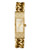 Michael Kors Mid Size Gold Tone Stainless Steel Hayden Three Hand Glitz Watch with Logo Dial - Gold