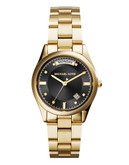 Michael Kors Womens Colette Mid Size 3 Hand Day Date - Gold