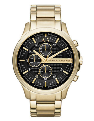 Armani Exchange Mens Gold Stainless Steel Watch - Gold