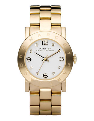 Marc By Marc Jacobs Women's  Gold Plated Case And Bracelet With White Dial Watch - Gold