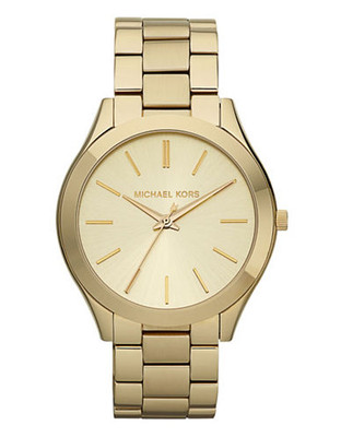 Michael Kors Womens Slim Gold Coloured Watch - Gold