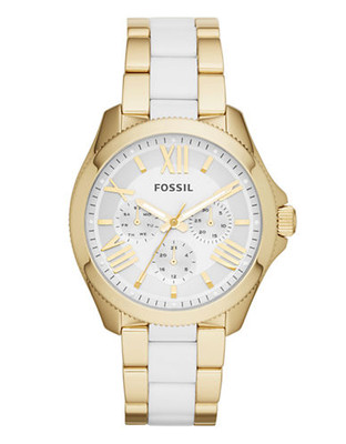 Fossil Cecile Multifunction Stainless Steel and Nylon Watch - Gold-Tone - GOLD
