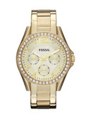 Fossil Riley Stainless Steel Watch - Gold