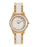 Dkny Brooklyn Gold and White Watch - Gold