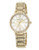 Anne Klein Round goldtone case and band with a mop dial and crystals on the bezel - Gold