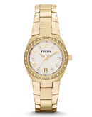 Fossil Serena Three Hand Date Stainless Steel Watch  Gold Tone - Gold