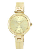 Anne Klein Gold Tone And Horn Plastic Watch - Gold