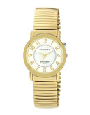 Anne Klein Two tone round gold tone indiglo watch with a gold tone stretch band - GOLD