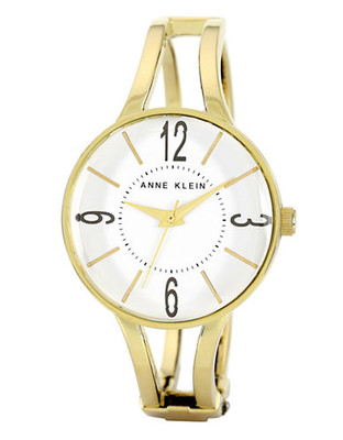 Anne Klein Round gold tone case and band - Gold