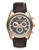 Emporio Armani Mens Rose Gold Chronograph on Brown Leather Strap - BROWN