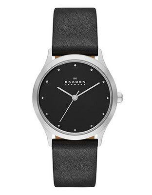Skagen Denmark Jorn Womens Leather Watch - Black