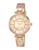Anne Klein Rosegold tone large face watch with a light pink patterned leather strap and rosegold tone lugs - ROSE GOLD