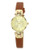 Anne Klein Gold Tone Round Brown Strap Watch - Brown