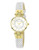 Anne Klein Gold Tone Round White Perforated Strap Watch - White