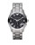 Emporio Armani Large Round Black Dial Chronograph Watch - SILVER