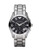 Emporio Armani Large Round Black Dial Chronograph Watch - Silver
