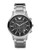Emporio Armani Men's Black Dial with Stainless Steel Bracelet Watch - Silver