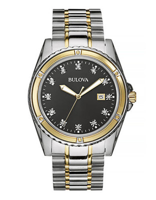 Bulova Mens Diamond Collection Oversized 98D122 - Two Tone