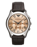 Emporio Armani Unisex Leather Watch - Brown