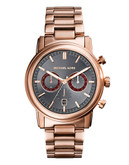 Michael Kors Mens Rose Gold Tone Stainless Steel Landaulet Chronograph  Watch - Rose Gold
