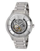 Kenneth Cole New York Mens Automatic Silvertone Accent Watch - Silver