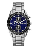Michael Kors Mens Silver Tone Stainless Steel Accelerator Chronograph  Watch - Silver