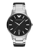 Emporio Armani Large Round Stainless Steel Watch - Silver