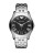 Emporio Armani Large Round Black Dial with Subsecond on Stainless Steel Bracelet - SILVER