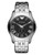 Emporio Armani Large Round Black Dial with Subsecond on Stainless Steel Bracelet - Silver