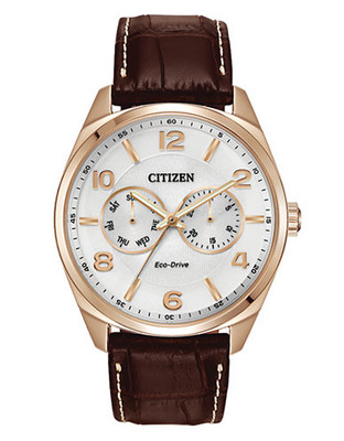 Citizen Rose Gold Stainless Steel Dress Watch - Brown