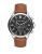 Michael Kors Mens Luggage Leather and Silver Tone Stainless Steel Gage Chronograph Watch - BROWN