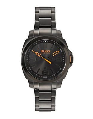 Hugo Boss Matte Stainless Steel Three Hand Watch - Black