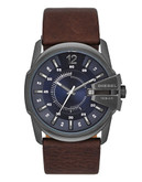 Diesel Men's Brown and Navy Leather Watch - Brown
