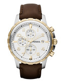 Fossil Mens Dean Brown Leather Watch - Brown