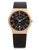 Skagen Denmark Mens  Black Leather With Rose Gold Plating Watch - Black