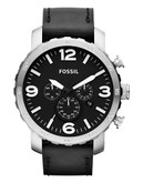 Fossil Mens Nate Leather  Black Watch - No Colour
