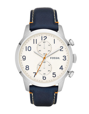 Fossil Townsman Chronograph Leather Watch - Blue