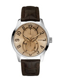 Guess Men's Croco Leather Watch - Brown
