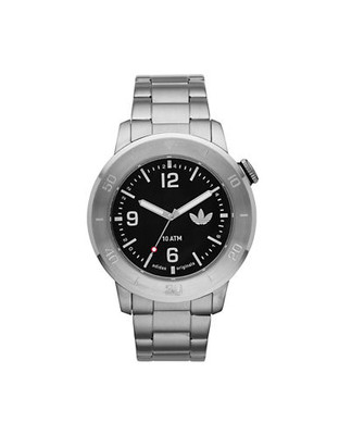 Adidas Manchester Stainless Bracelet with Black dial - Silver