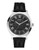 Guess Mens Black Genuine Leather Watch 44mm W0477G1 - BLUE