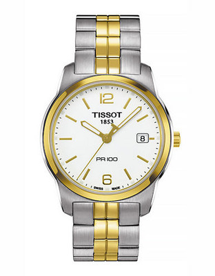 Tissot Mens PR100 Standard Watch - Two Tone