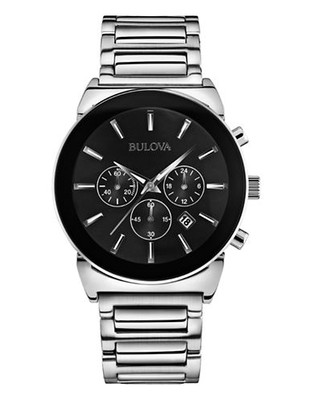 Bulova Mens Chronograph Stainless Steel Bracelet Watch - Silver