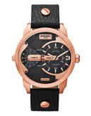 Diesel Mens DZ7317 Leather Watch - Black