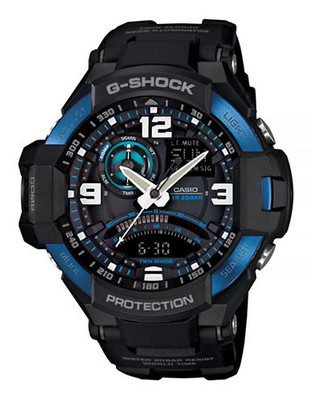 Casio Mens Aviator Oversized AnaDigi GA10002B - Blue